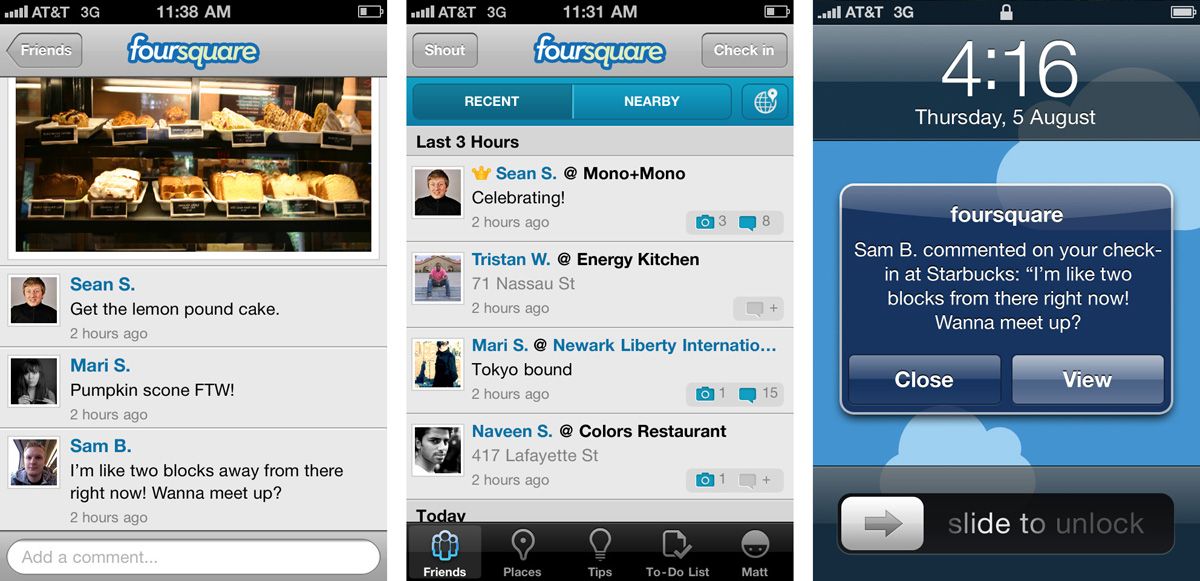 Foursquare screenshot smartphone