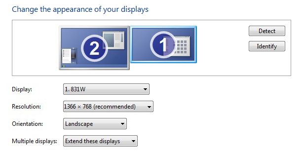 Screen resolution windows
