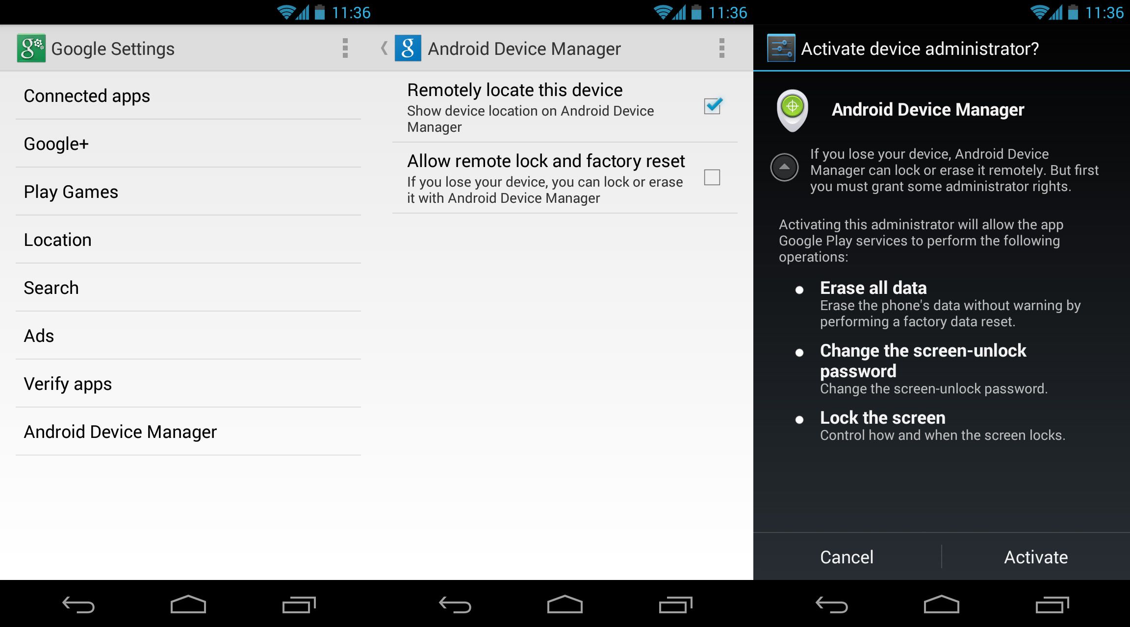 Android-device-manager-activation