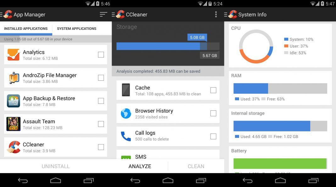 is there ccleaner for android