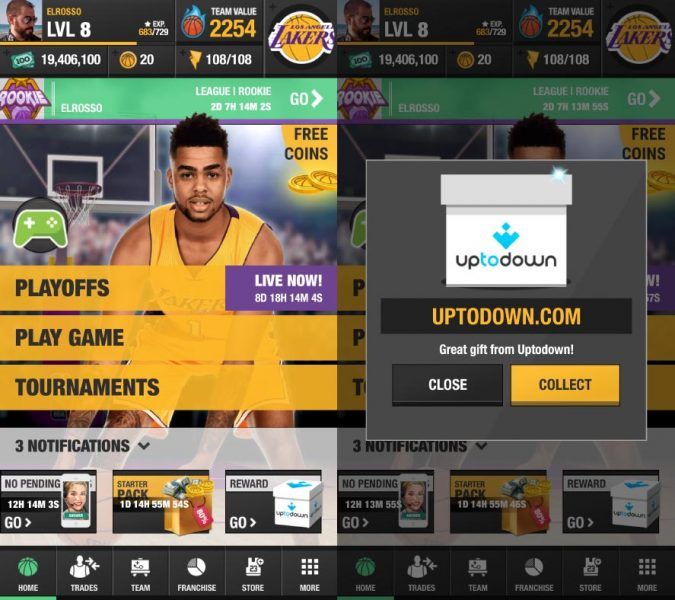 Earn free coins for NBA General Manager 2017 with Uptodown