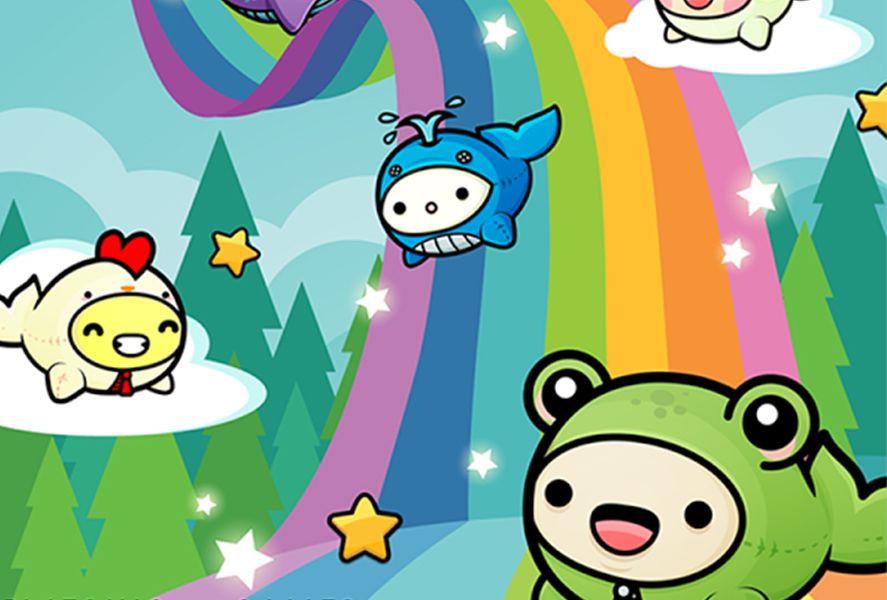 deze meest Regenboog Happy Hop: Kawaii Jump is your new happy place