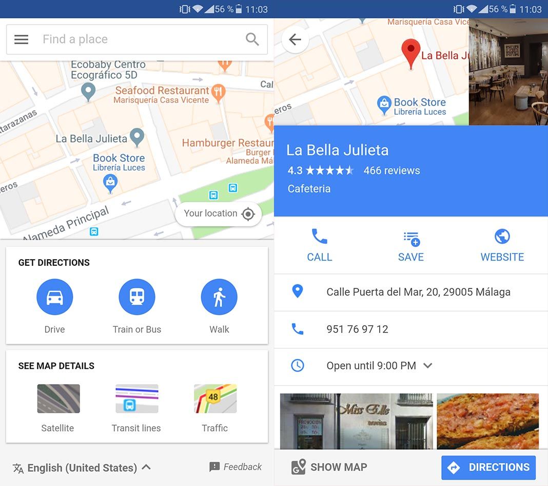google maps go screenshots en 2 How to use Maps Go, the new 'Lite' version of Google Maps