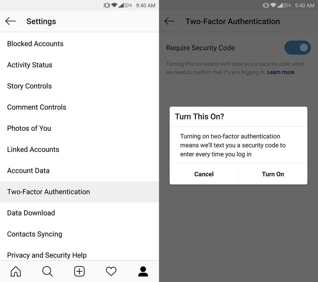 instagram two factor autentification 1 How to activate two-factor authentication on Instagram