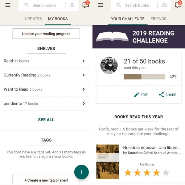 Aplicaciones para organizar libros GoodReads 2 Best apps to organize your books