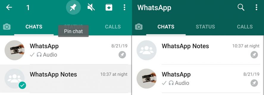 pinchatwhatsappEN How to use a notepad in WhatsApp
