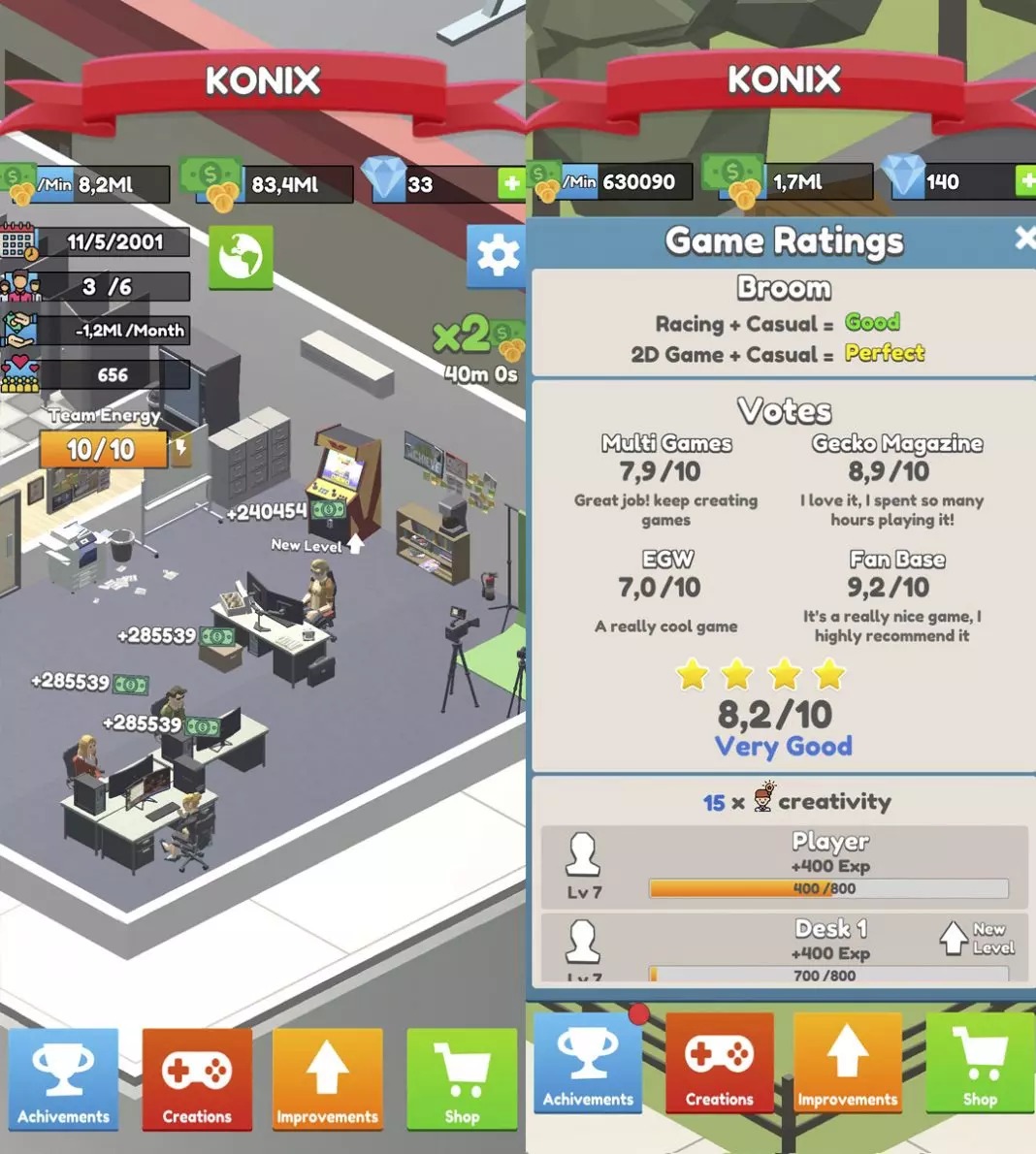 Game Ratings Idle Game Dev Empire