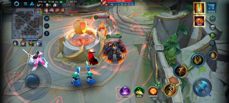 Heroes Evolved: character executing a special attack on an opponent